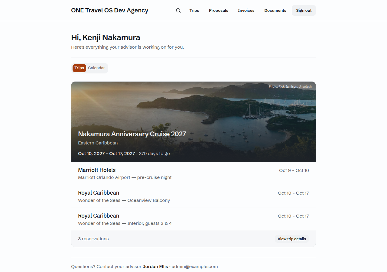 Your trips, under your agency's own name